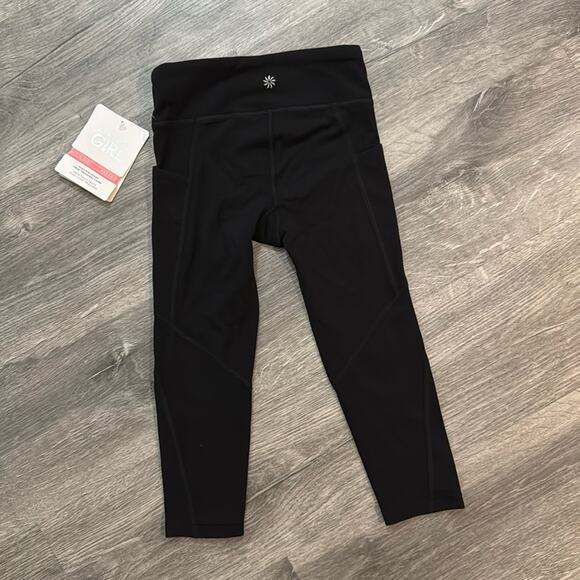 NWT Athleta Girl High Rise Stash Your Treasures Capri Tight Black - Picture 5 of 13